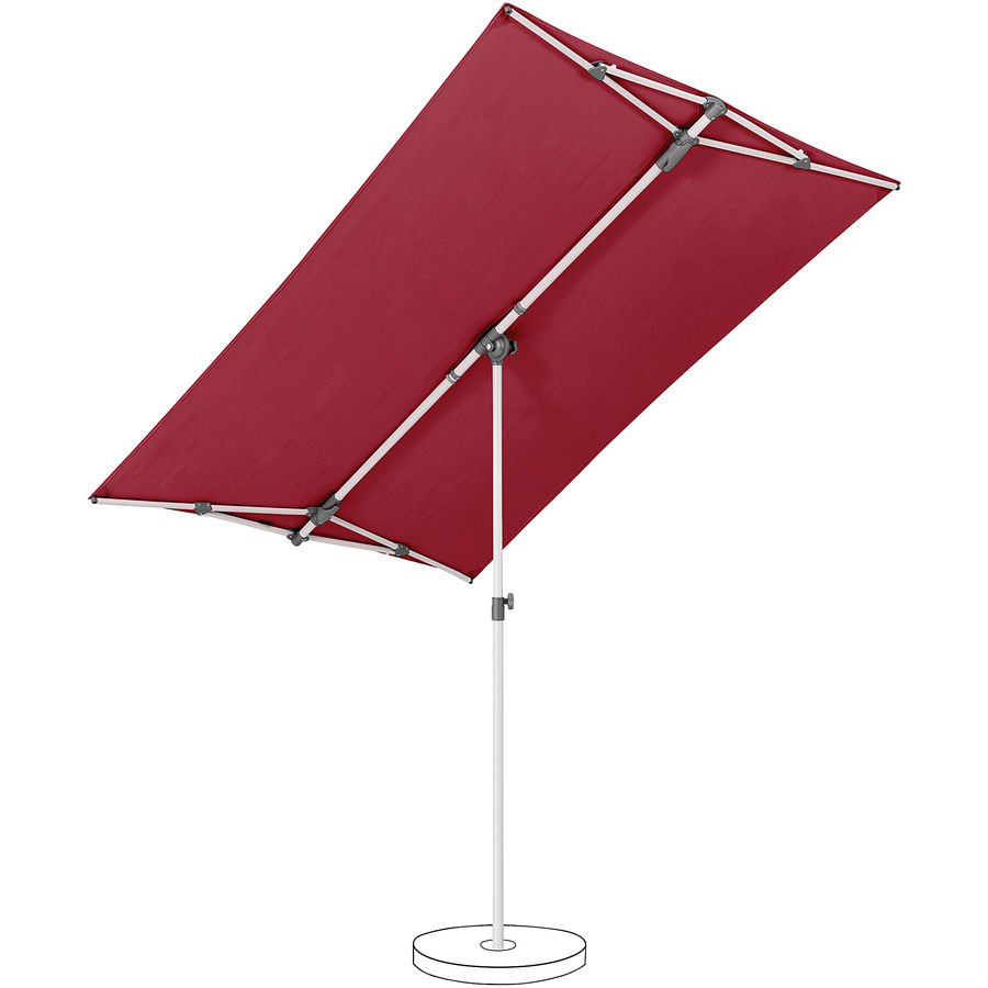 droogte rechter Belichamen Parasol Flex-Roof polyester Rouge L 210 P 150 H 308 cm| LIVIQUE