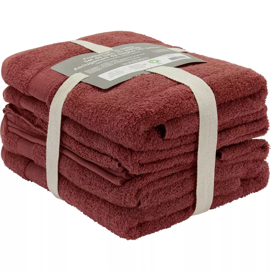 Set di asciugamani Nora Cotone Rosso mattone 2 x Asciu.doccia